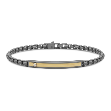 Bracciale Zancan in Titanio e Oro 18kt con Diamante.