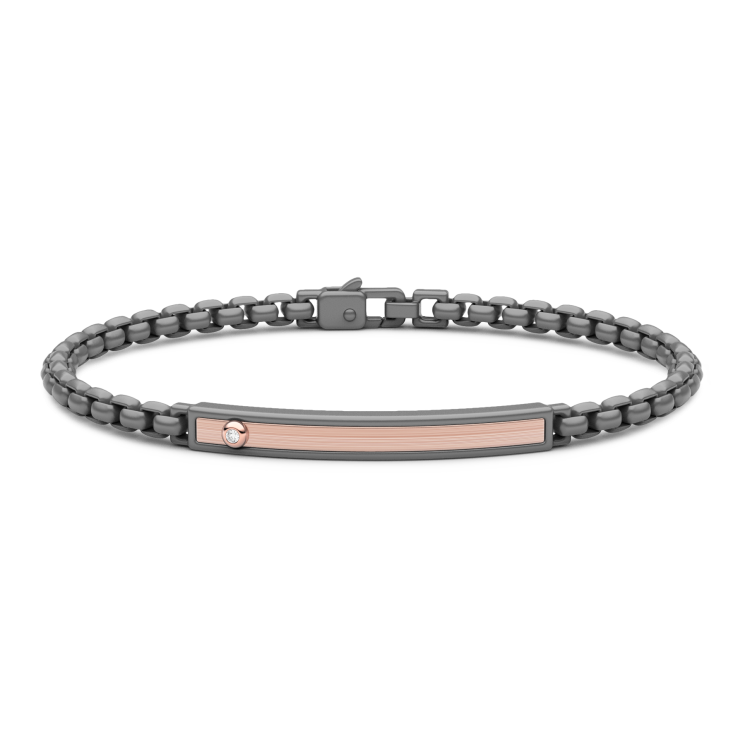 Bracciale Zancan in Titanio e Oro 18kt con Diamante.