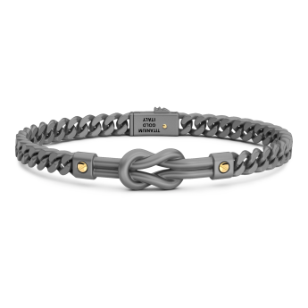 Bracciale Zancan in Titanio e Oro 18kt con Nodo Nautico e Oro | Eternity Titanium