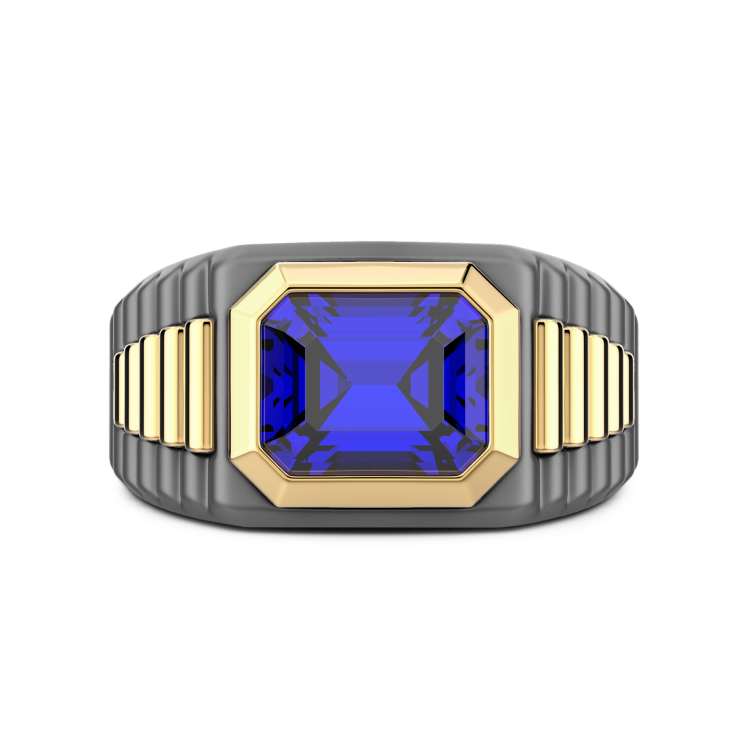 Zancan-Ring aus Titan, 18 kt Gold und schwarzen Diamanten – Modernes und exklusives Design