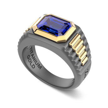 Anello Zancan in titanio, oro 18kt e diamanti neri 2