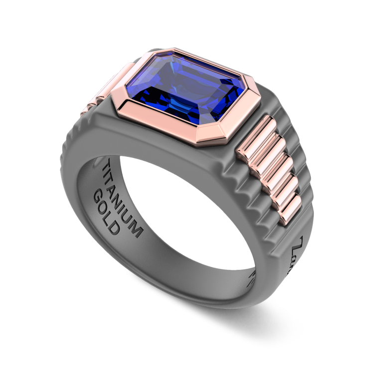 Anillo Zancan en titanio, oro 18kt y diamantes negros – Diseño moderno y exclusivo