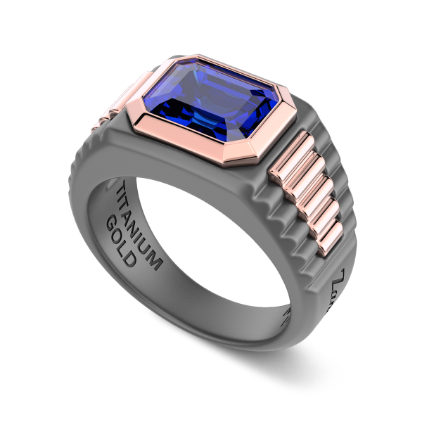 Anillo Zancan en titanio, oro 18kt y diamantes negros – Diseño moderno y exclusivo