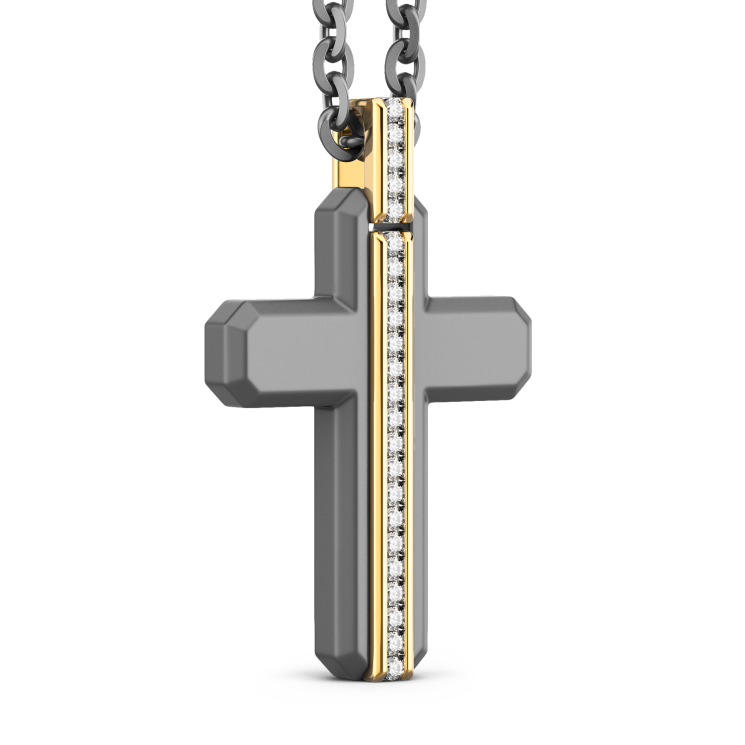 Zancan Halskette aus Titan, 18kt Gold & Diamanten | Luxus-Schmuck