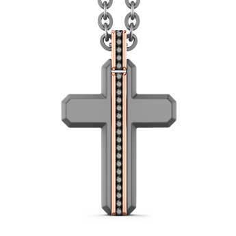 Collana Zancan in Titanio, Oro 18kt e Diamanti | Lusso Made in Italy