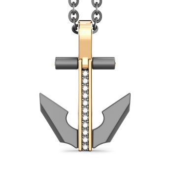 Collana Zancan in Titanio, Oro 18kt e Diamanti | Lusso Made in Italy