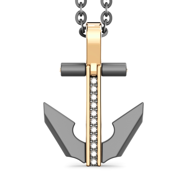 Zancan Halskette aus Titan, 18kt Gold & Diamanten | Luxus-Schmuck