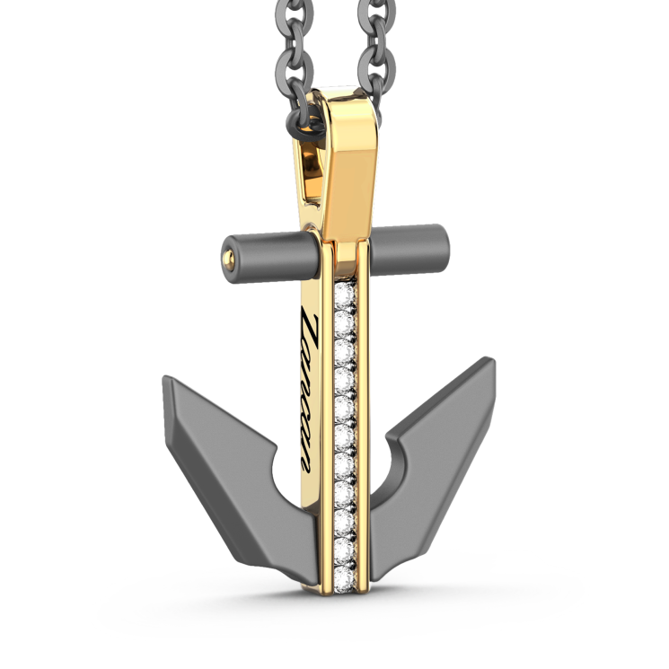 Zancan Halskette aus Titan, 18kt Gold & Diamanten | Luxus-Schmuck