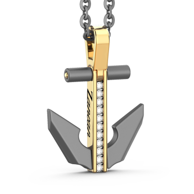 Zancan Halskette aus Titan, 18kt Gold & Diamanten | Luxus-Schmuck