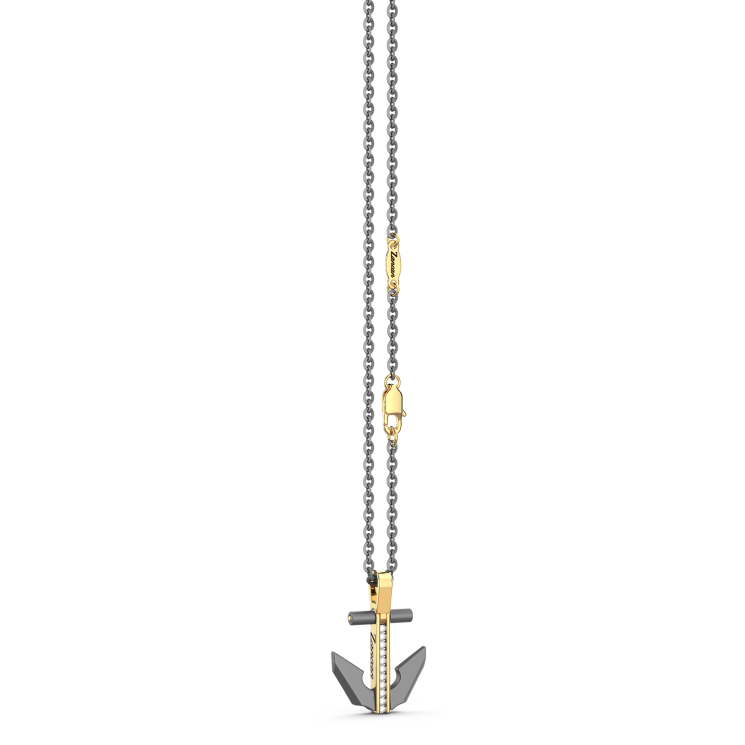 Zancan Halskette aus Titan, 18kt Gold & Diamanten | Luxus-Schmuck
