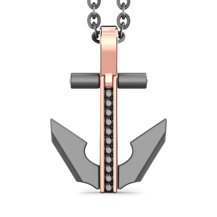 Collana Zancan in Titanio, Oro 18kt e Diamanti | Lusso Made in Italy