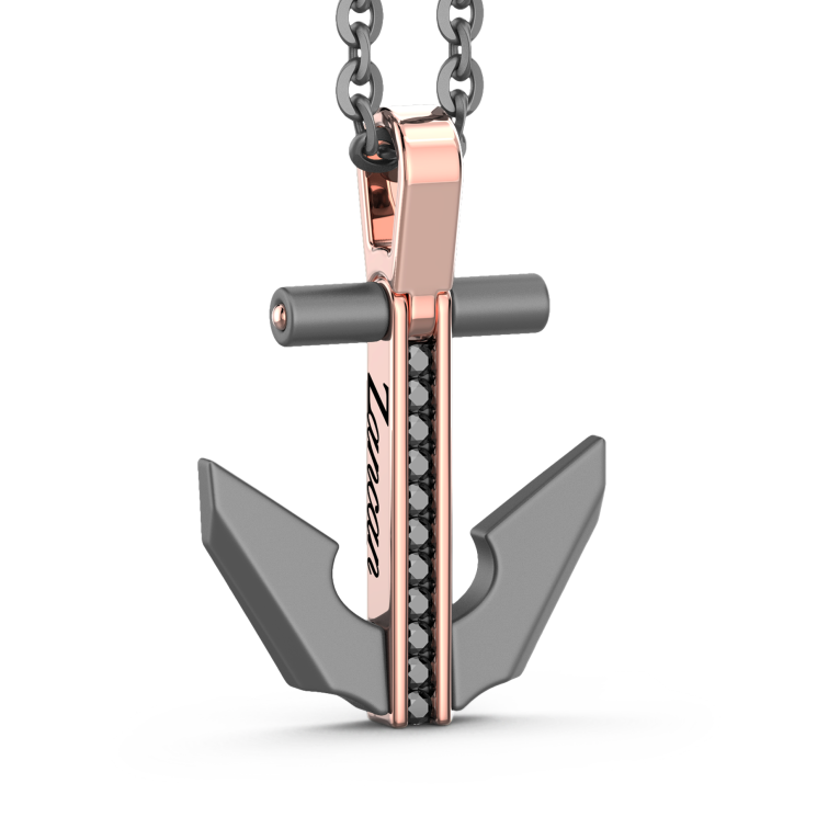 Collana Zancan in Titanio, Oro 18kt e Diamanti | Lusso Made in Italy