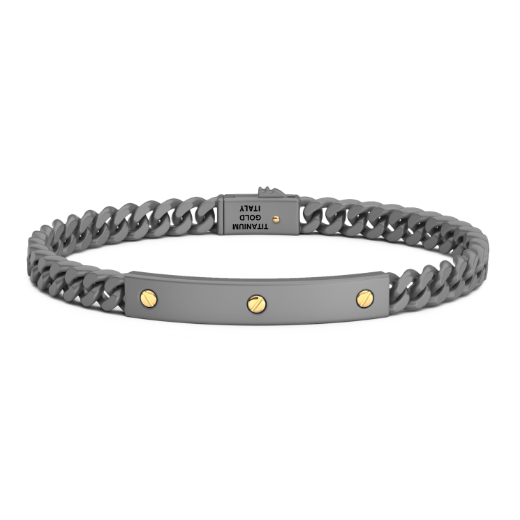 Bracciale Zancan in Titanio, Oro 18kt e Diamanti | Lusso Made in Italy