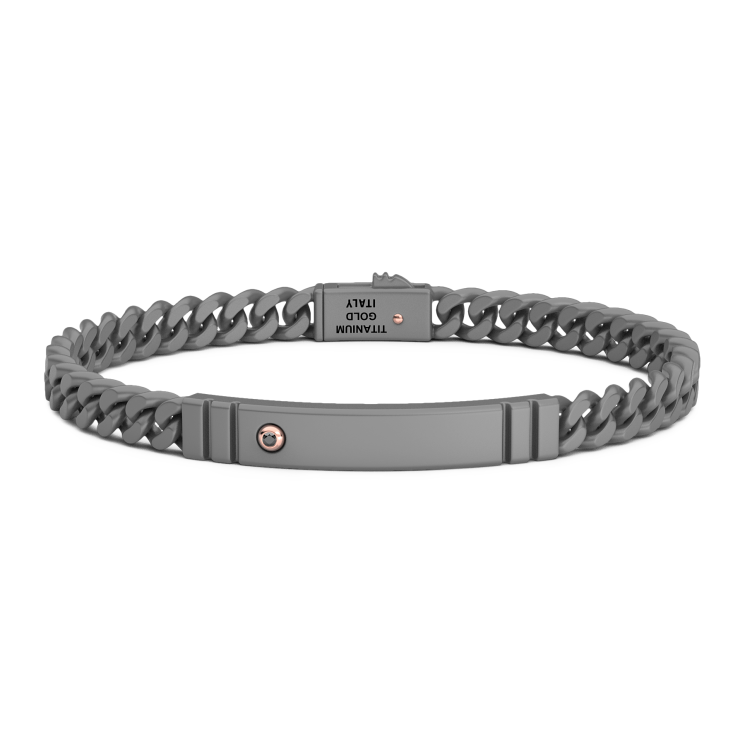 Bracciale Zancan in Titanio, Oro 18kt e Diamanti | Lusso Made in Italy