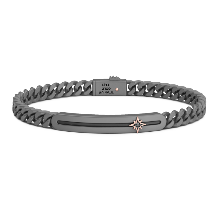 Bracciale Zancan in Titanio, Oro 18kt e Diamanti | Lusso Made in Italy
