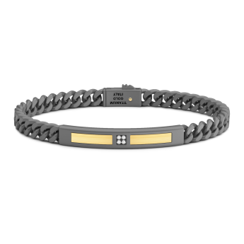 Bracciale Zancan in Titanio e Oro 18 kt con Diamanti | Collezione Eternity Titanium
