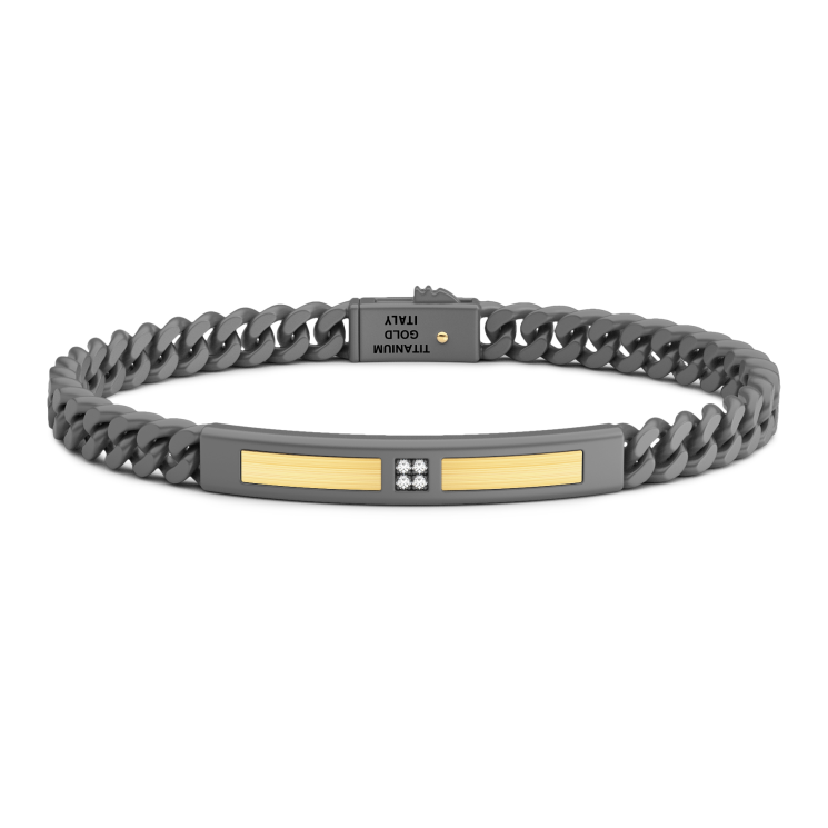 Bracciale Zancan in Titanio e Oro 18 kt con Diamanti | Collezione Eternity Titanium