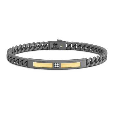 Bracciale Zancan in Titanio e Oro 18 kt con Diamanti | Collezione Eternity Titanium