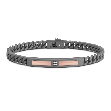 Bracciale Zancan in Titanio e Oro 18 kt con Diamanti | Collezione Eternity Titanium
