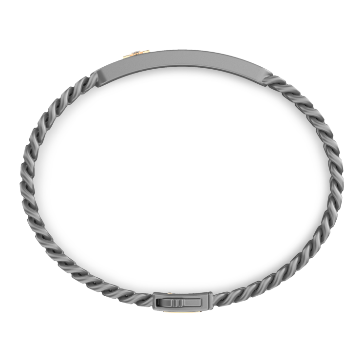 Bracciale Zancan in Titanio, Oro 18kt e Diamanti | Lusso Made in Italy