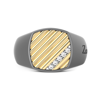 Anello Zancan in titanio, oro 18kt e diamanti.