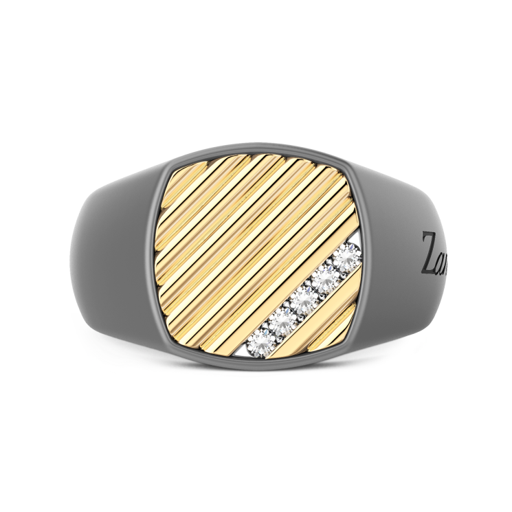 Bague Zancan en titane, or 18kt et diamants naturels.
