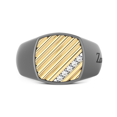 Bague Zancan en titane, or 18kt et diamants naturels.