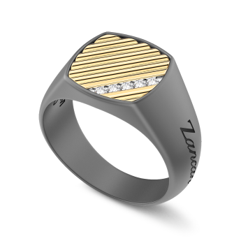Anillo Zancan en titanio, oro 18kt y diamantes naturales. 2