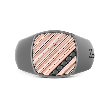 Zancan-Ring aus Titan, 18 kt Gold und natürlichen Diamanten.