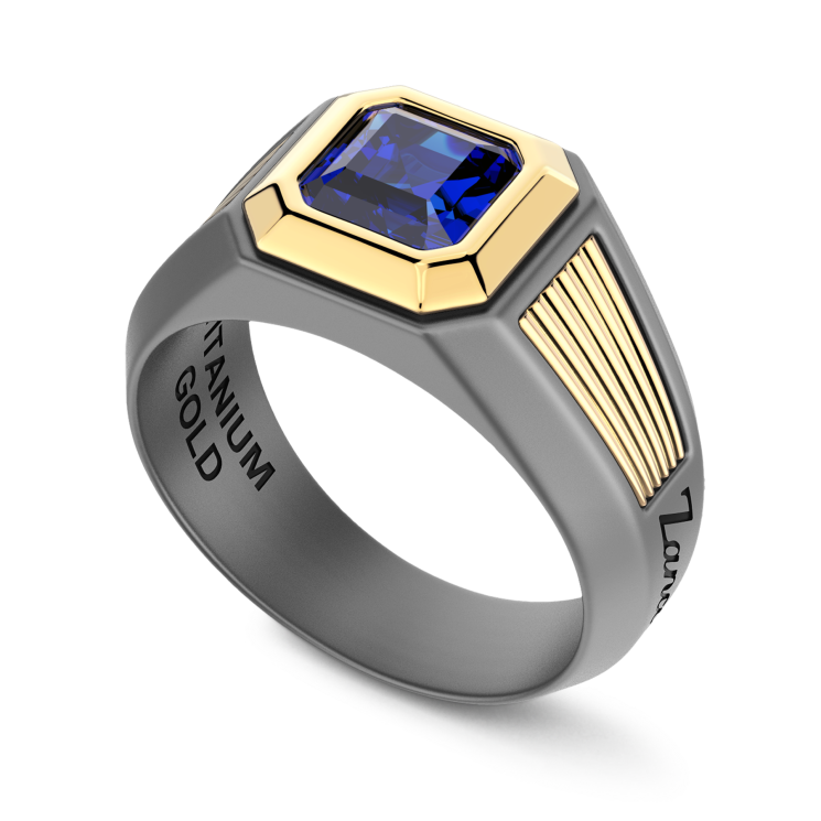 Anillo Zancan en titanio, oro 18kt y diamantes negros – Diseño moderno y exclusivo