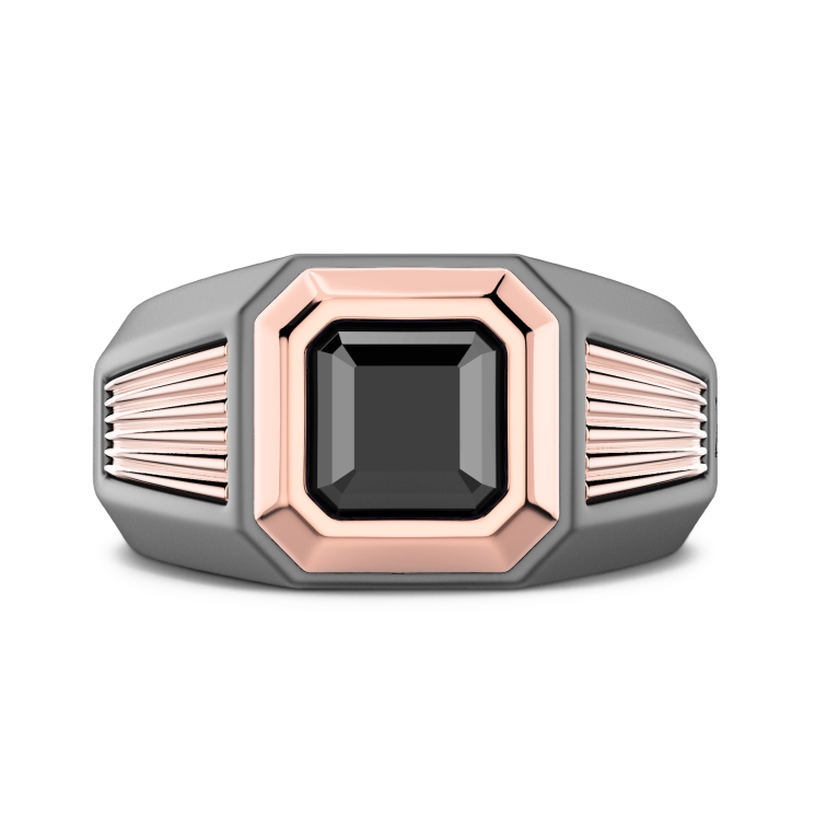 Zancan ring in titanium, 18kt gold and black diamonds – Modern and exclusive design