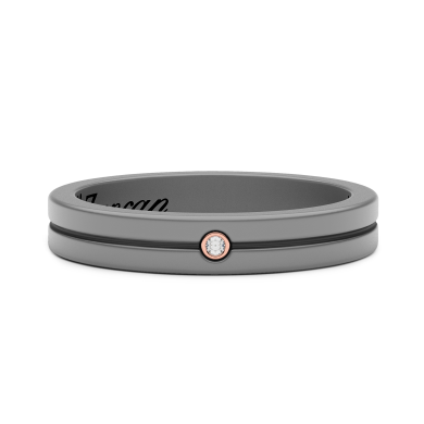 Zancan-Ring aus Titan, 18 kt Gold und schwarzen Diamanten – Modernes und exklusives Design