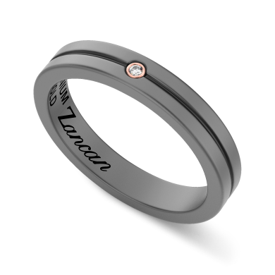 Zancan-Ring aus Titan, 18 kt Gold und schwarzen Diamanten – Modernes und exklusives Design