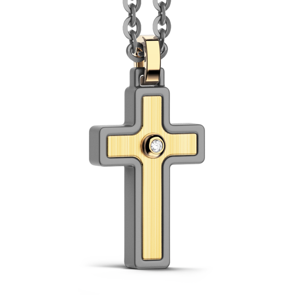 Collana Zancan in titanio e oro bianco e rosa 18Kt | Collezione Eternity Titanium