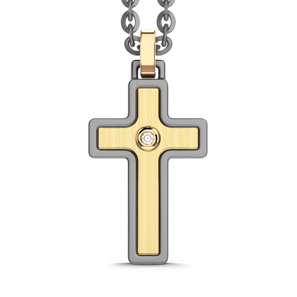 Collana Zancan in titanio e oro bianco e rosa 18Kt | Collezione Eternity Titanium