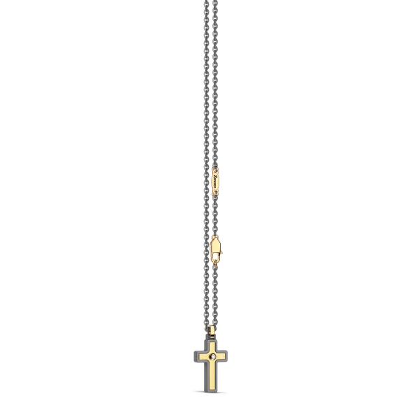 Collana Zancan in titanio e oro bianco e rosa 18Kt | Collezione Eternity Titanium