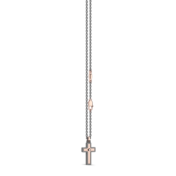 Collana Zancan in titanio e oro bianco e rosa 18Kt | Collezione Eternity Titanium