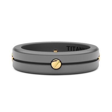 Bague Zancan en Titane avec Vis en Or 18kt - Élégance Moderne
