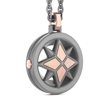 Collana Zancan in titanio e oro con rosa dei venti 2