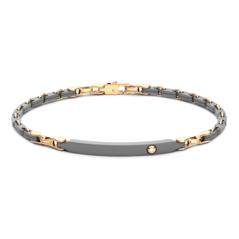 Bracciale Zancan in Titanio, Oro 18kt e Diamanti | Lusso Made in Italy