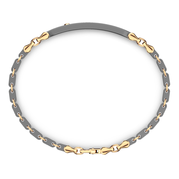 Bracciale Zancan in Titanio, Oro 18kt e Diamanti | Lusso Made in Italy