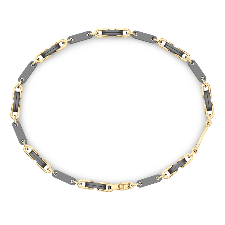 Bracciale Zancan in Titanio, Oro 18kt e Diamanti | Lusso Made in Italy