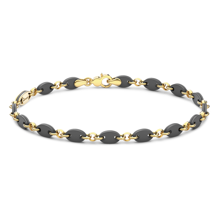 Bracciale Zancan in Titanio, Oro 18kt e Diamanti | Lusso Made in Italy