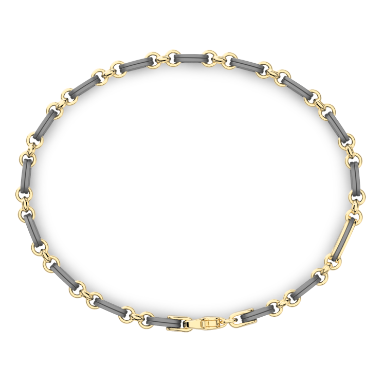 Bracciale Zancan in Titanio, Oro 18kt e Diamanti | Lusso Made in Italy
