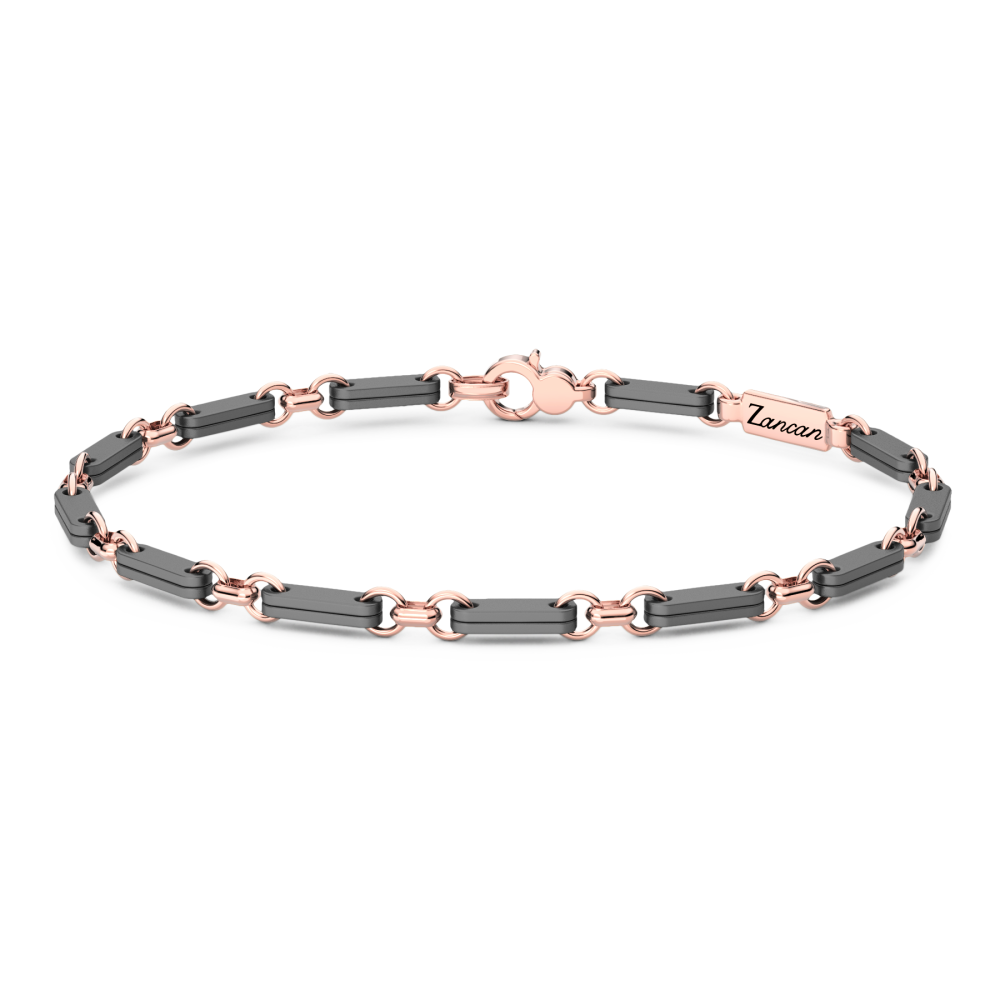 Bracciale Zancan in Titanio, Oro 18kt e Diamanti | Lusso Made in Italy