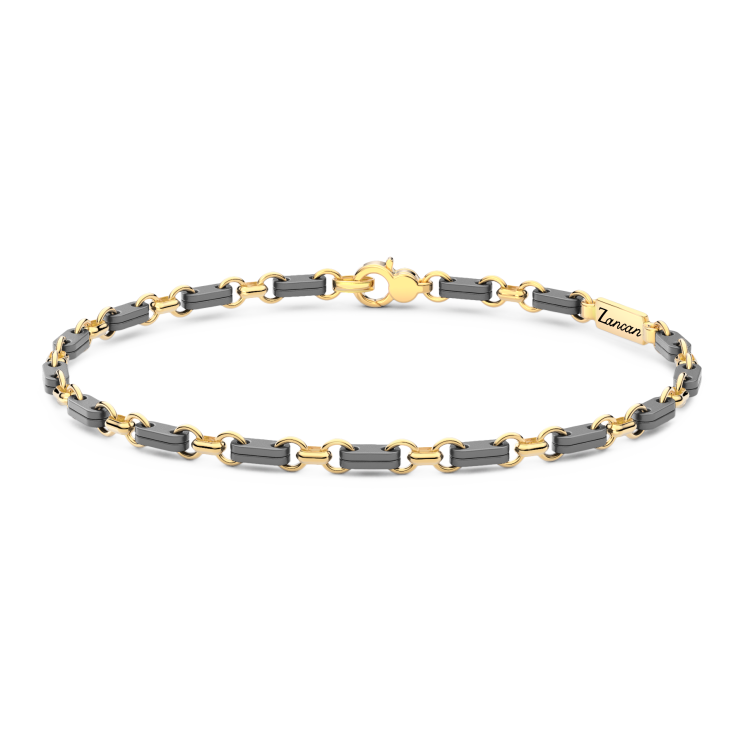 Bracciale Zancan in Titanio, Oro 18kt e Diamanti | Lusso Made in Italy
