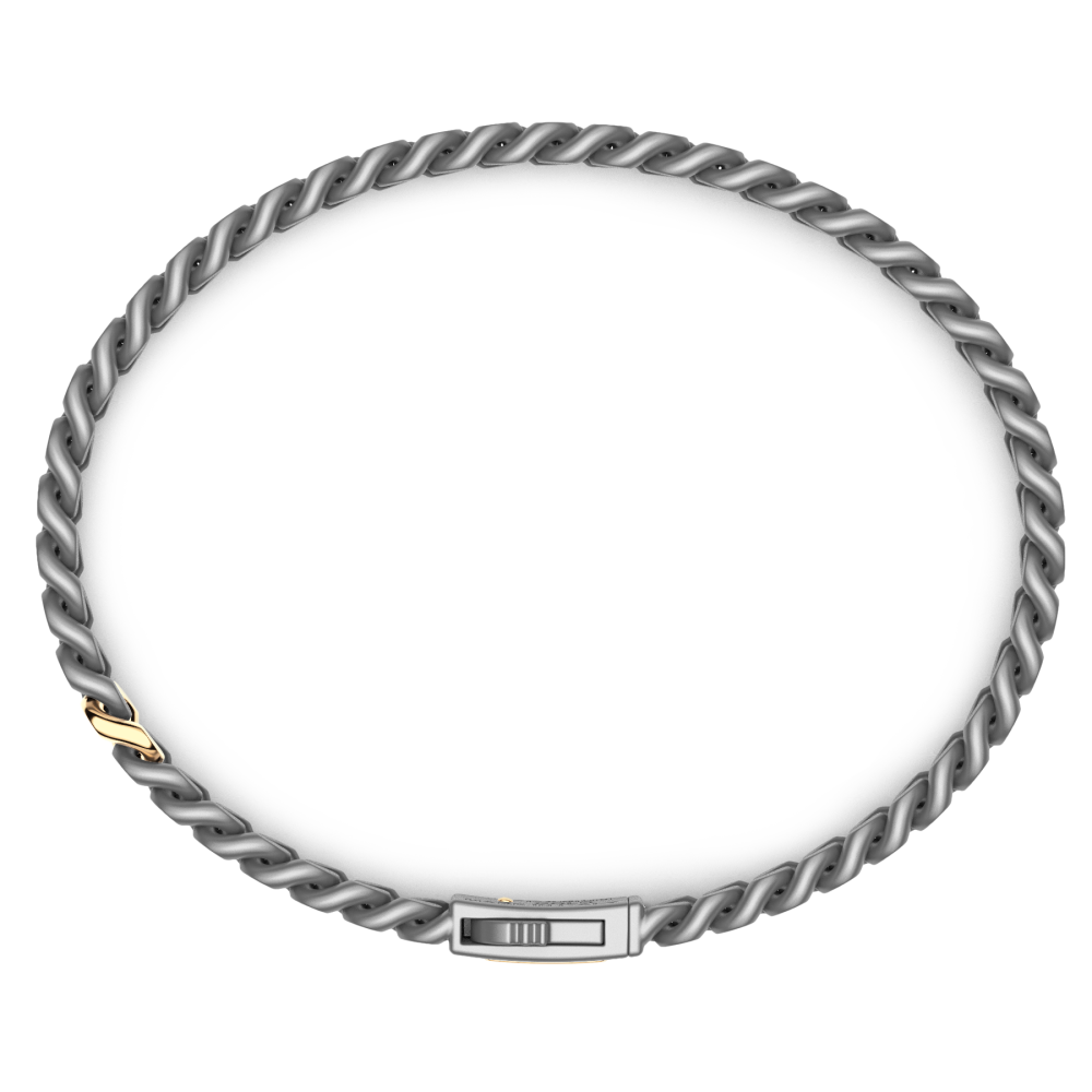 Bracciale Zancan in Titanio, Oro 18kt e Diamanti | Lusso Made in Italy