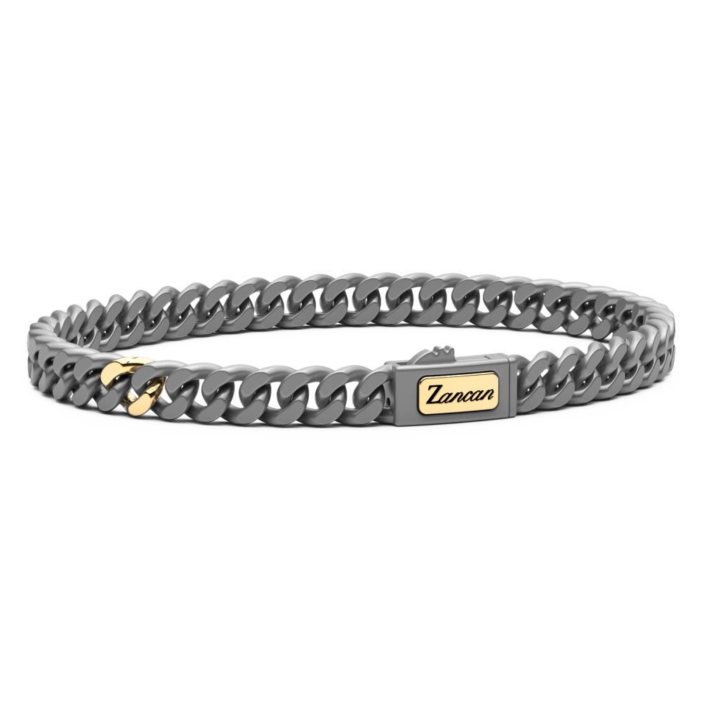 Bracciale Zancan in Titanio, Oro 18kt e Diamanti | Lusso Made in Italy
