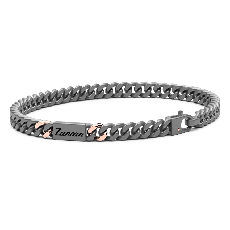 Bracciale Zancan in Titanio, Oro 18kt e Diamanti | Lusso Made in Italy
