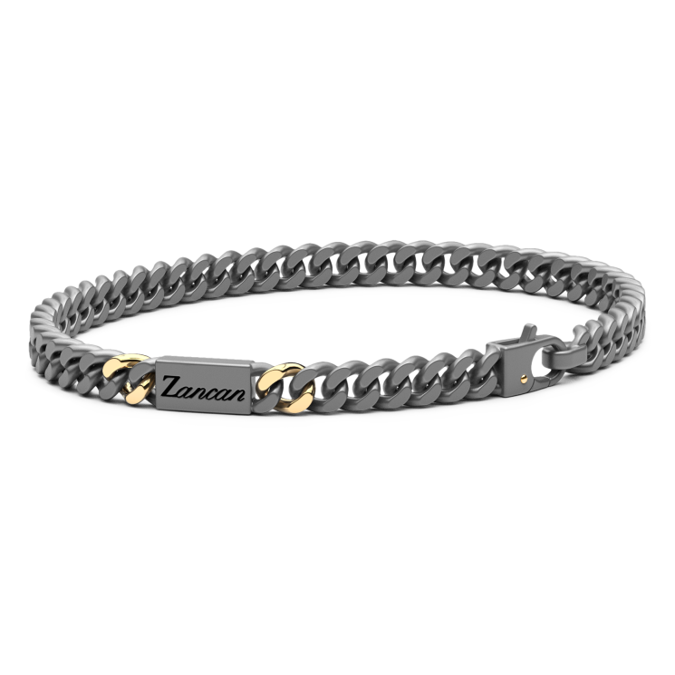 Bracciale Zancan in Titanio, Oro 18kt e Diamanti | Lusso Made in Italy